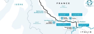 Plan du chantier d'interconnexion France-Italie