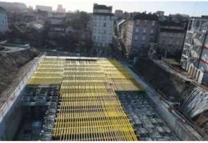 Photo des fondations du chantier du Grand Paris