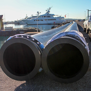 Photo de Tubes PE pour émissaire eaux pluies - Chantier Interplast