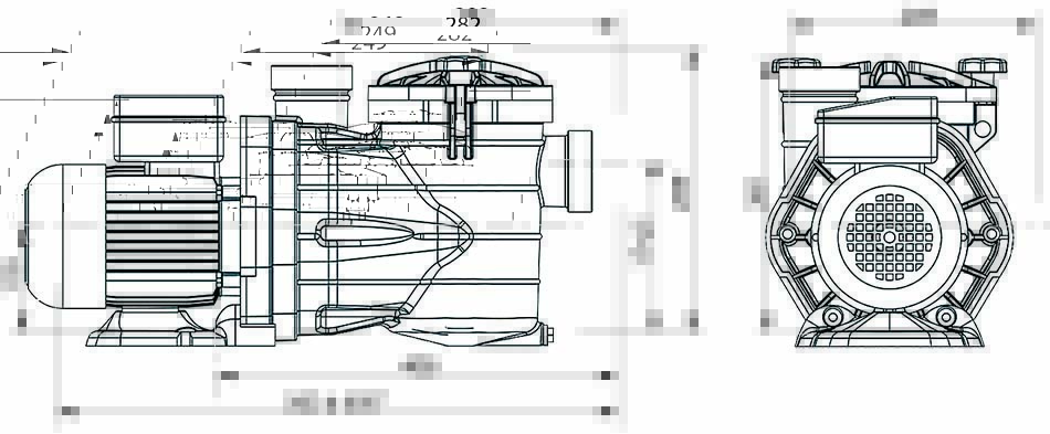 Dimensions pompes auto-amorçantes MJB